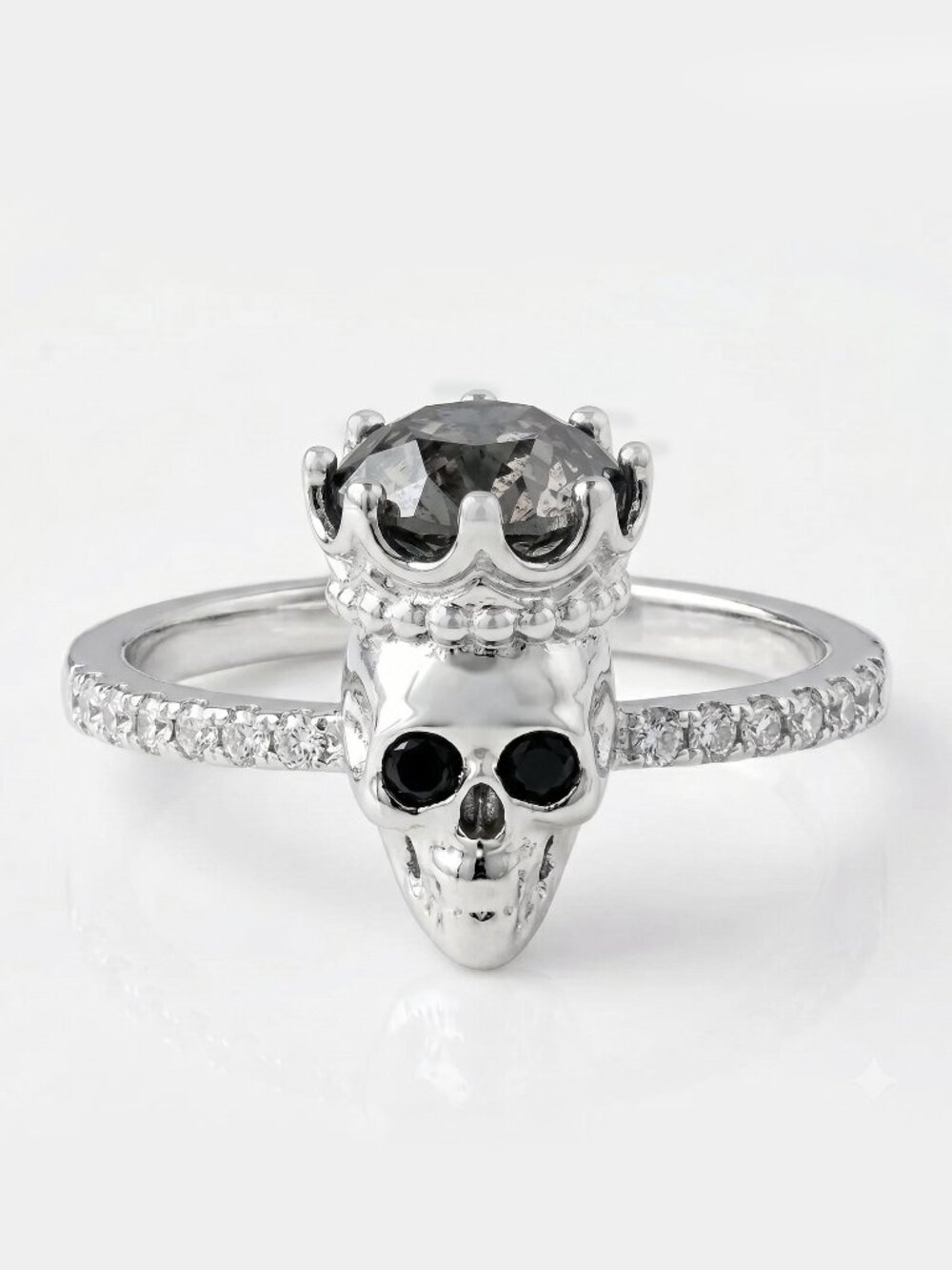 Skull crown ring with Swarovski Crystals Charmed Aroma Skull Collection